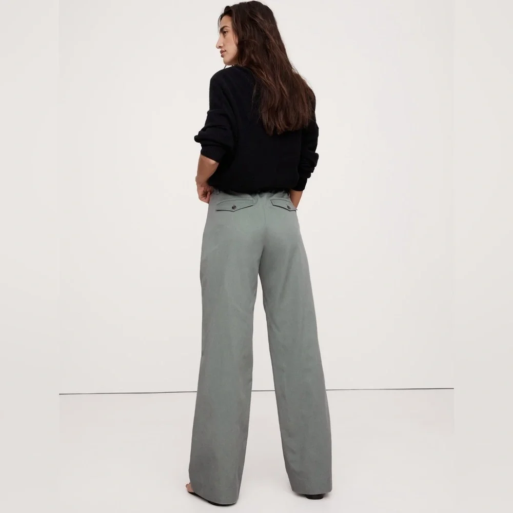 NWT! Banana Republic Gray Succulent
The Everyday Wide Leg Pant - Size Large - Picture 2 of 8